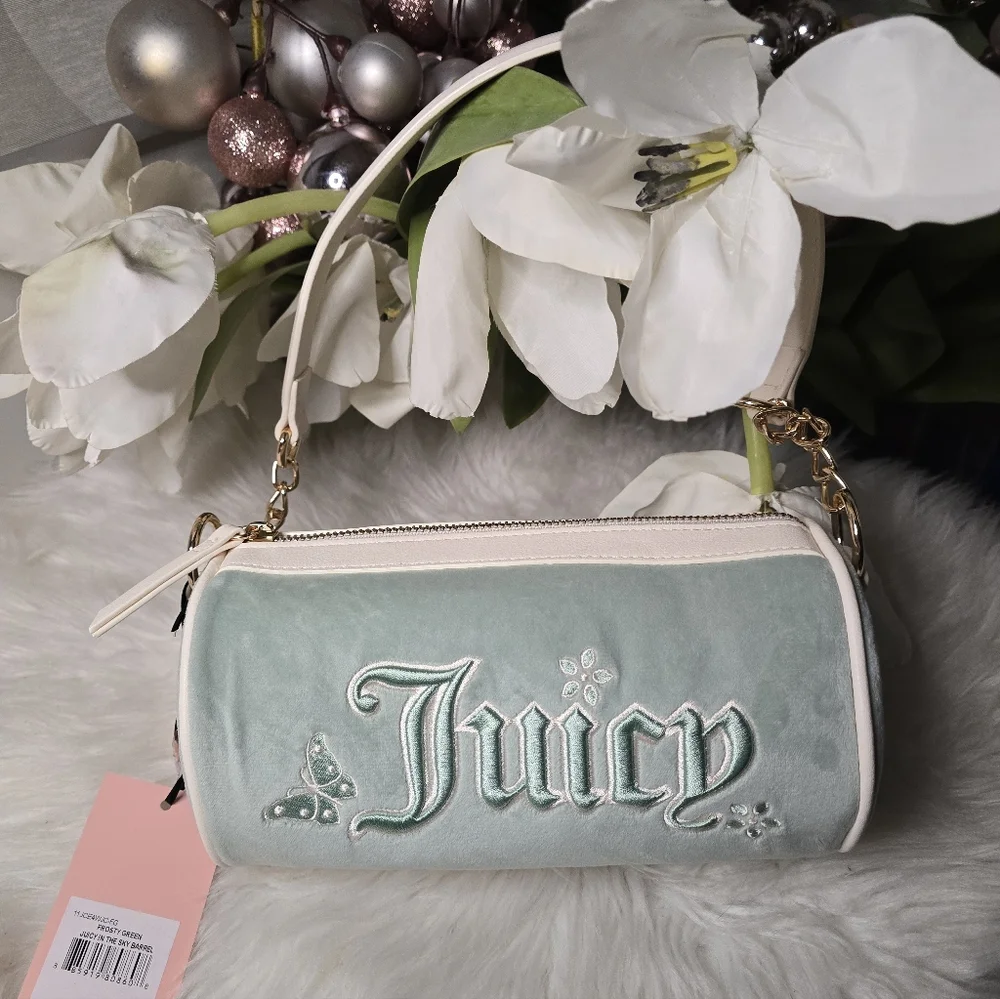 Juicy Couture Frosty Green  Juicy in the sky barrel bag new
